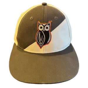 Hooters Hat Adult Snapback Brown Beige Embroidered Owl Casual Beer Wings Friends